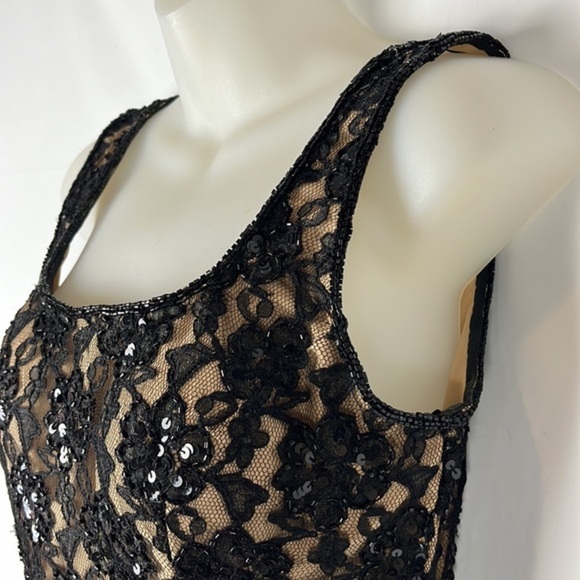 Andretta Donatello Black Lace Sequin Jacket & Tank Top Formal Set 2 Pieces Sz S - Picture 13 of 16